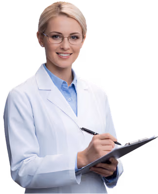 Optician holding preview lenses